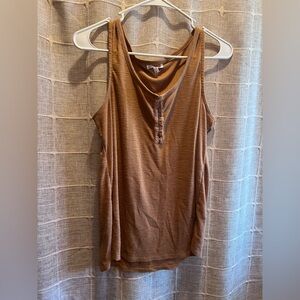 Maurices Ribbed Henley Tank Top - Burnt Orange